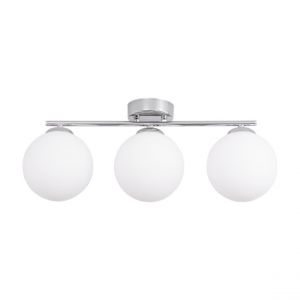 Image de Plafonnier Tilo Métal chromé Verre blanc