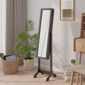VidaXL Miroir sur pied noir 34x37x146 cm