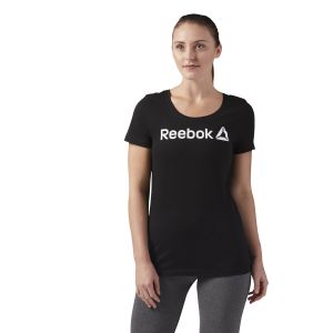 Reebok Linear Read Scoop Neck - Black / White - Taille S