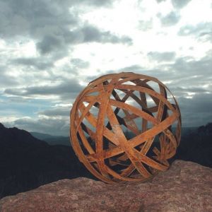 Jardinex - Boule déco jardin métal ajourée - Rouille 50 cm