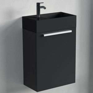 LOMAZOO meuble lave-mains Bombay noir mat - lavabo noir - 40cm