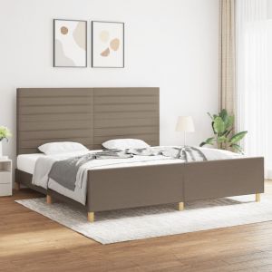 VidaXL Cadre de lit avec tête de lit Taupe 200x200 cm Tissu - Taupe