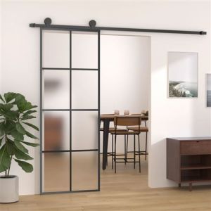 VidaXL Porte coulissante avec kit de quincaillerie 76x205 cm Verre ESG