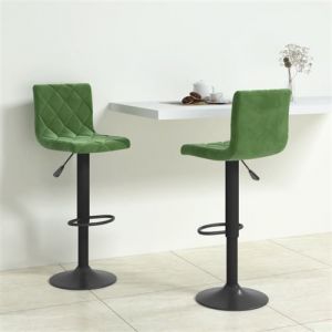 VidaXL Tabourets de bar 2 pcs Vert foncé Velours