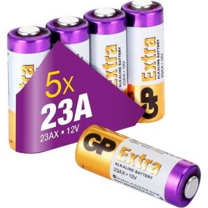 GP Piles 23A Lot de 5 - Batteries A23 V23GA Alcalines 12V Extra