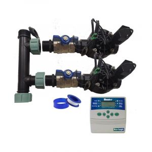 Rain Bird Système d'arrosage automatique de jardin à 2 zones avec programmateur ELC401 et électrovannes hv 1'' 24v