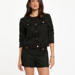 Morgan Veste courte ajust&eacute;e noir femme - Taille 36