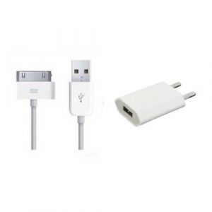 Apple Chargeur Secteur + Câble Usb (2 En 1) Pour Iphone 4 3g 3gs 2g V1, Ipod Nano, Classique, Touch, Toute Génération