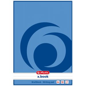 Herlitz 717413 - Bloc papier à lettre x-book, A4, 70 g/m², ligné