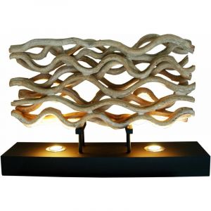 Licht-erlebnisse - Lampe de table led Noir 50 cm Métal Bois flotté Moderne Lampe de table Salon