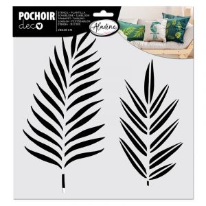 Image de Aladine Pochoir textile feuilles tropicales 28x28