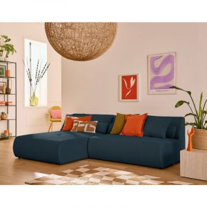 Onyx - canapé modulable d'angle réversible 4 places - en tissu mailles 3D - Bleu canard