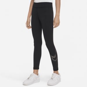Nike Legging taille mi-basse Sportswear Essential pour Fille plus &acirc;g&eacute;e - Noir - Taille L - Female