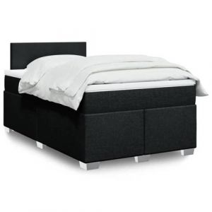 VidaXL Sommier &agrave; lattes de lit avec matelas Noir 120x200 cm Tissu, lit, lit &agrave; plate-forme, lit &agrave; panneaux, meuble de chambre &agrave; coucher, canap&eacute;-lit