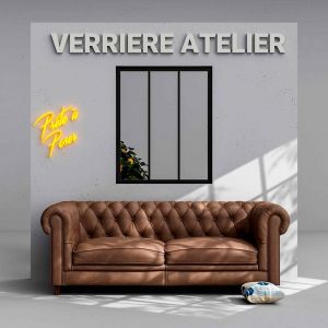 Verrière 3 Carreaux - Prête à poser - Noir Mat