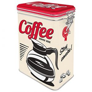 Nostalgic-Art 31105 Strong Coffee &ndash; Id&eacute;e de Cadeau pour la Cuisine, R&eacute;cipient avec Couvercle aromatique, Design Vintage, 11 cm 1,3 l