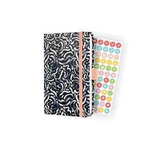 Sigel J2310 Jolie Agenda semainier 2022 - Black Brush Marks - 9,5 x 15 cm - hardcover - 174 pages - noir, blanc