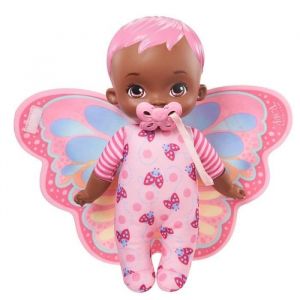 Image de Mattel My Garden Baby - Mon Premier Bébé Papillon rose, 23 cm, corps souple avec ailes en peluche - Poupée / Poupon - Dès 18 mois