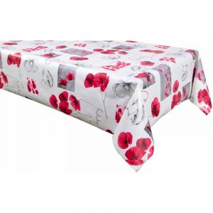 Nappe en toile cir&eacute;e rectangulaire Stowe - Dimensions : Longueur 200 cm x Largeur 140 cm x Epaisseur 0,1 cm. - Rouge