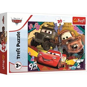 Trefl Cars, Voitures en Excès de Vitesse - Puzzle 30 Elements - Puzzle Coloré avec Personnages Disney Cars 3, Divertissement créatif, Amusant pour les enfants à partir de 3 ans