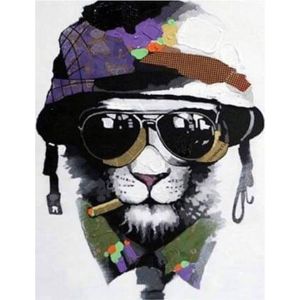 Peinture au num&eacute;ro : Chien militaire - sans ch&acirc;ssis en bois