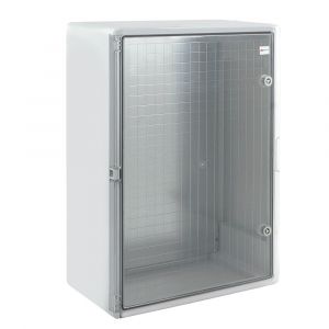 Boîtier électrique ABS étanche vide avec plaque de montage galvanisée et système de verrouillage sécurisé - H 50 x L 35 P 19 cm