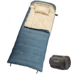 Skandika Sac de couchage Oppdal - Duvet Rectangulaire 230x90cm - camping randonn&eacute;e - 3 saisons - Adulte - Bleu
