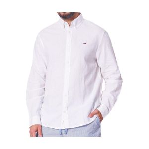 Tommy Hilfiger Tommy Jeans Homme TJM Reg Linen Blend Shirt Ext Dm0dm20875 Chemise L/S, White (Ecru), S EU