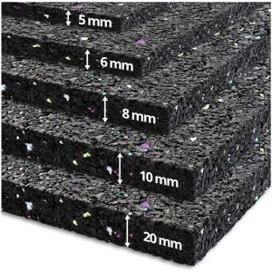 Tapis anti-vibrations absorbant les chocs et le bruit, d&eacute;coupable, 20 mm d'&eacute;paisseur 125 x 150 cm
