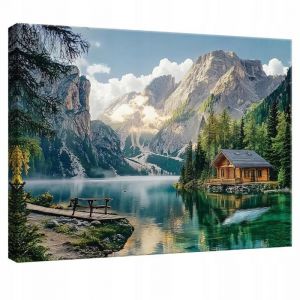 Peinture Murale sur toile montagnes vue nature pour chambre salon cuisine 60x40