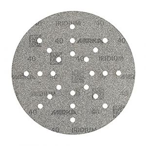 Mirka Iridium papier abrasif &Oslash; 225mm autoagrippant grain 40/25 disques/Pour ponceuse de cloisons s&egrave;ches mur et plafond/Pon&ccedil;age de peinture, mastic, appr&ecirc;t, bois, acier, mat&eacute;riaux min&eacute;raux