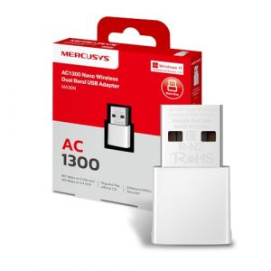 MERCUSYS MA30N TP-Link Cl&eacute; WiFi AC1300Mbps,Adaptateur WiFi USB, Carte r&eacute;seau, Nano Carte, Double Bande, Cl&eacute; WiFi pour PC, Carte WiFi pour PC, Dongle WiFi Bi-Bande, Compatible avec Windows 11/10