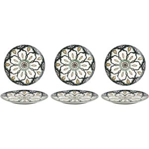 Iettes en porcelaine d&eacute;cor&eacute;e Mandala (Lot de 6) iettes plates 19 cm