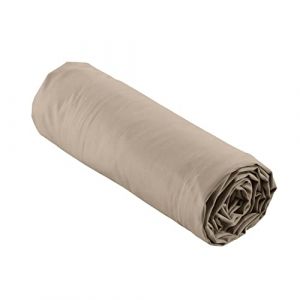 Drap housse 100% percale de coton Percaline sable