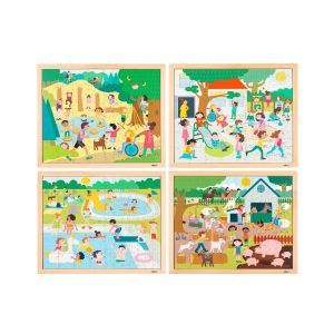 Educo Puzzle en bois - Faire le puzzle ensemble - set de 4