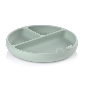 Jané Assiette pour Bébé BLW, Assiette de Sevrage, avec Ventouse, Sans BPA, Silicone, Compatible avec Stérilisateurs, Micro-ondes, Verte