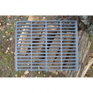 SEZAM 43 x 35 cm - Grille de four en fonte - Diff&eacute;rents diam&egrave;tres - Compatible avec le po&ecirc;le &agrave; chemin&eacute;e - Grille de four - Grille de feu - Grille &agrave; charbon