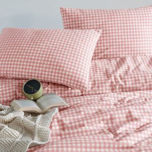 Terre de Nuit Parure de lit Vichy 260x240 Rose