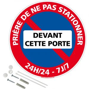 Signaletique.biz France - Panneau de signalisation rond prépercé pvc ou alu diamètre 250 ou 300 mm + kit de fixation pour pose facile, rapide