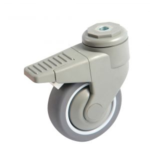 AVL - Roulette grise platine ronde 125mm pivotante avec frein 590893N