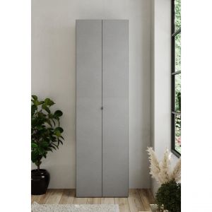 Meuble de rangement 2 portes 10 étagères reglable Blanc