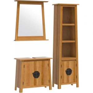 VidaXL Ensemble de meubles de salle de bain 3 pcs bois de pin massif, armoire de salle de bain, meuble de salle de bain, meuble de salle de bain en bois massif