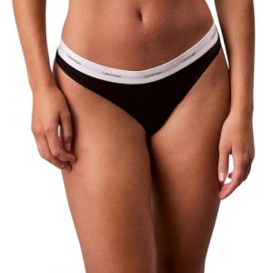 Calvin Klein String Femme Thong avec Stretch, Noir (Bla, M
