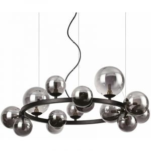 Ideal lux Suspension Perlage 14 ampoules Verre,métal Noir