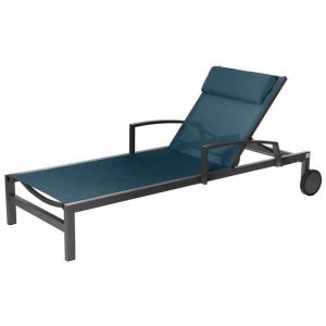 Hespéride - Transat Ocala en aluminium avec roues - Bleu canard et Graphite - Ocala