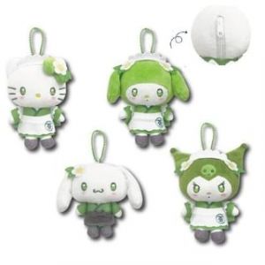 Sanrio Characters Plush Mascot Pouch (Green Tea / Matcha) Hello Kitty
