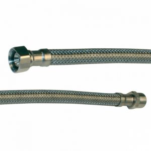 Quick Plomberie Flexible sanitaire inox à visser - mâle / femelle - 15cm (m15x21 - f15x21) - Dimensions : M15x21 - F15x21