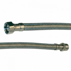 Quick Plomberie Flexible sanitaire inox à visser - mâle / femelle - 15cm (m15x21 - f15x21) - Dimensions : M15x21 - F15x21