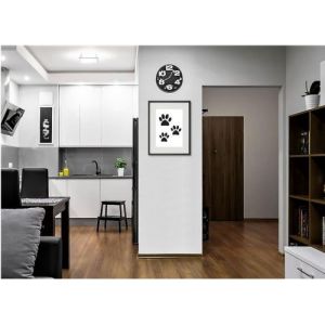 Shot Cadre Photo Pattes de chat x3 30x40cm avec P e Partout Tableau Bois Verre (NOIR)