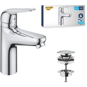 Grohe Swift - Mitigeur de lavabo, avec bonde Push-Open, sécurité enfant, chrome 24327001